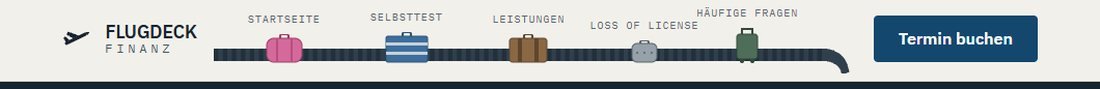 Die Navigation von Flugdeck Finanz: Koffer laufen auf
                     einem Gep&auml;ckband.